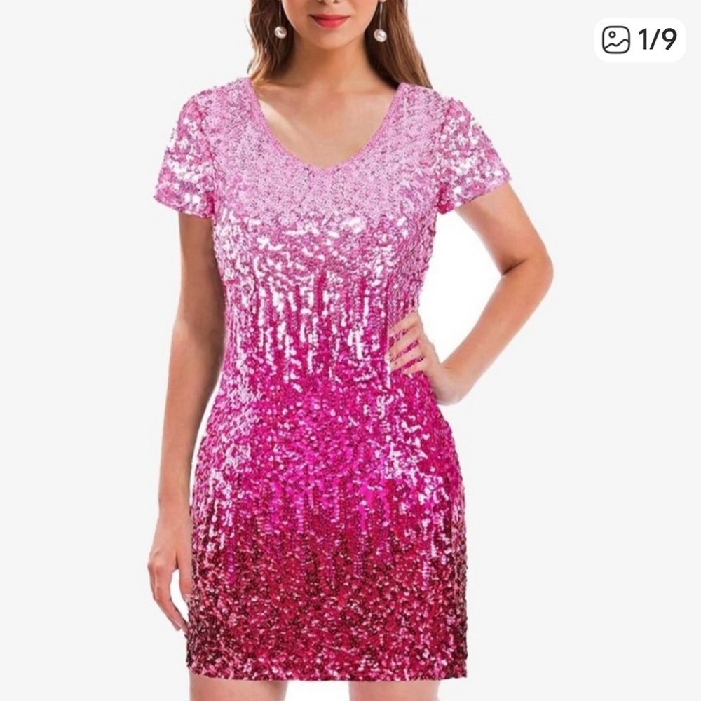 Maner Pink Sequin Dress